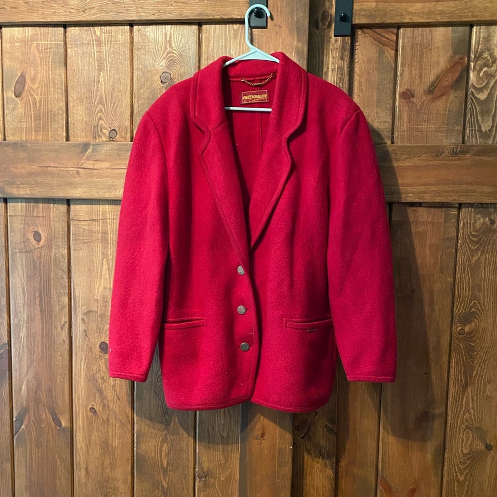 Classic Red Wool Blazer